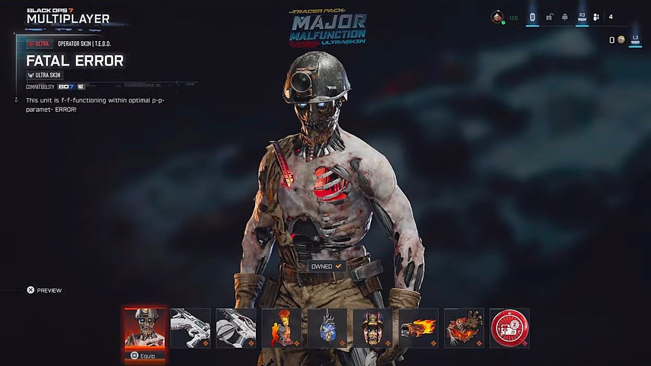 Call of Duty Bo 7 Tracer Pack Major Malfunction Zombies Universe Ultraskin 4K UltraHD Private Match