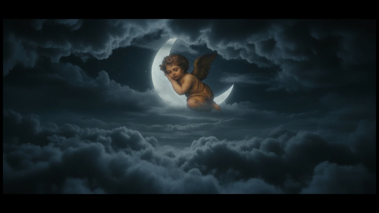 Angel on the Moon 🌙 10 Hours White Noise for Deep Sleep | Relaxing Night Sky Ambience