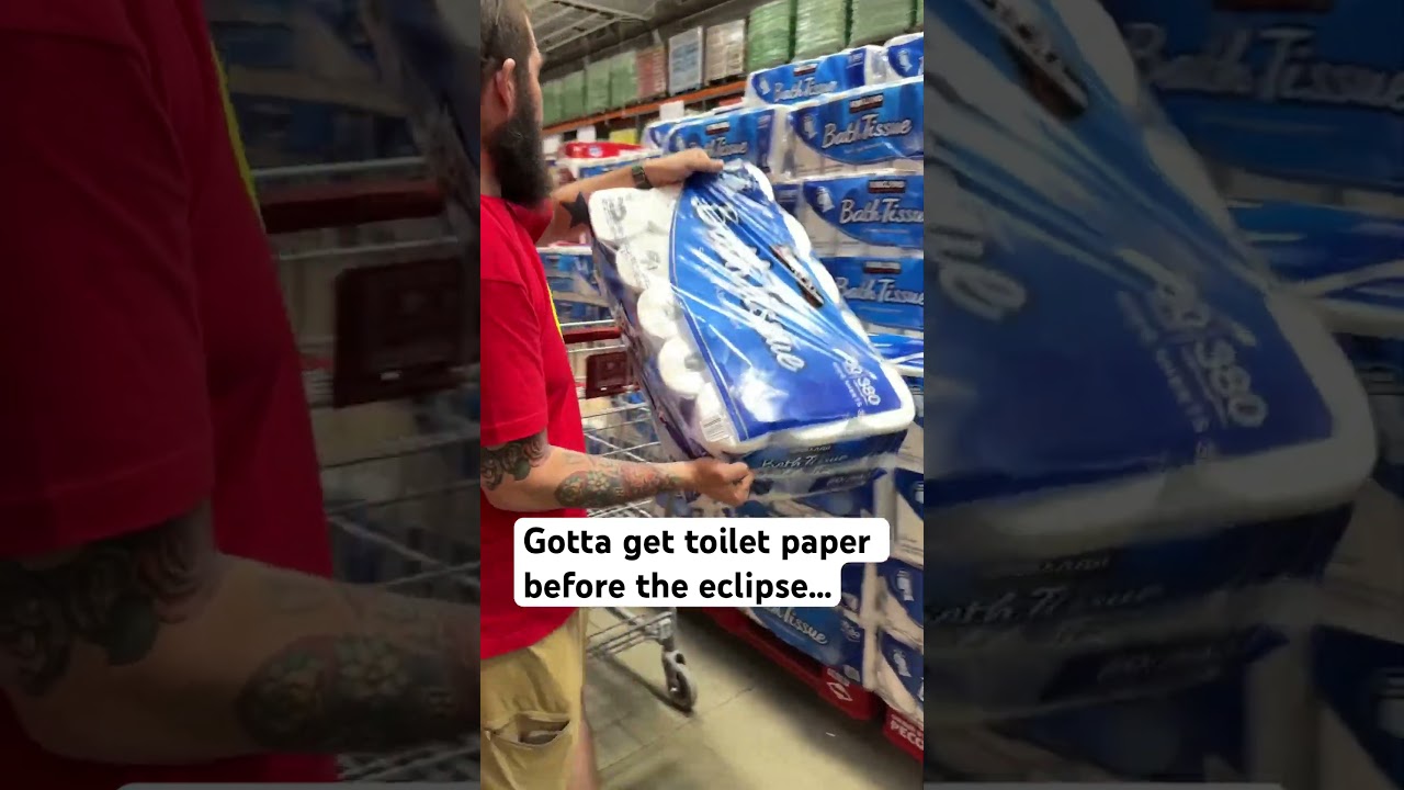 Don&rsquo;t forget toilet paper before the eclipse 🤪 #shorts #emergencypreparedness #prepper #funny
