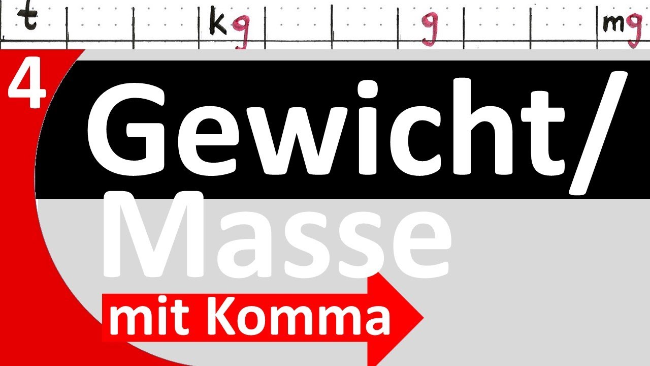 4.Gewicht, Masse mit KOMMA, Umwandlung, Umrechnung mit Tabelle, von GRÖSSEREN Einheit zur KLEINEREN