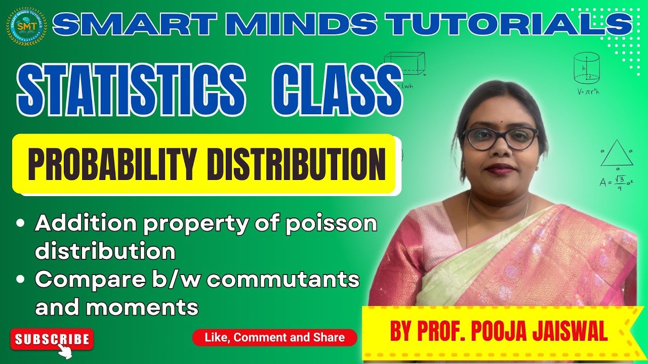 Statistics|Probability Distribution |Additive property of Poisson Distribution|Commutants vs Moments