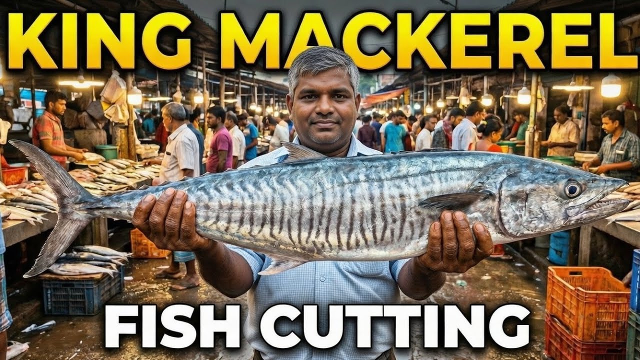 Incredible Big 5KG King Mackerel Fish Cutting in Fish Market | Fish Cutting Skills 