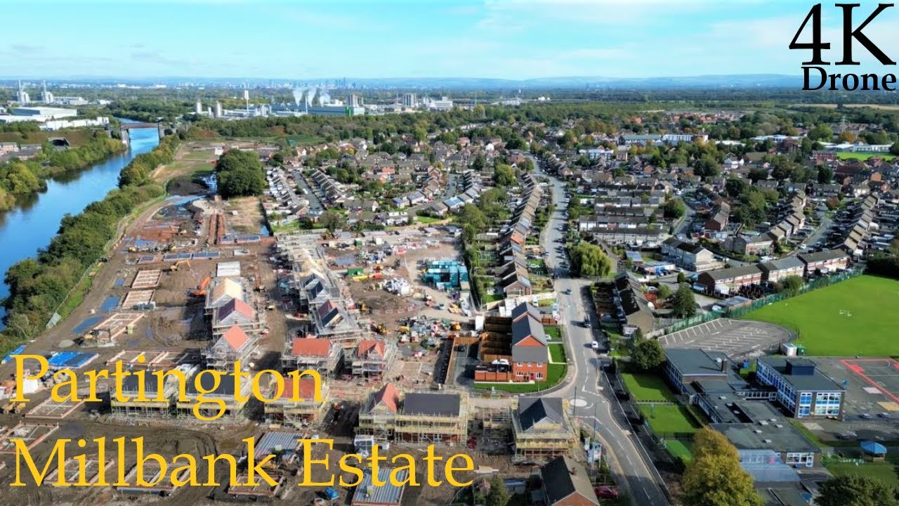 Partington - new houses - Millbank Lock Estate - October 2022 - 4K Drone DJI MINI3 Pro