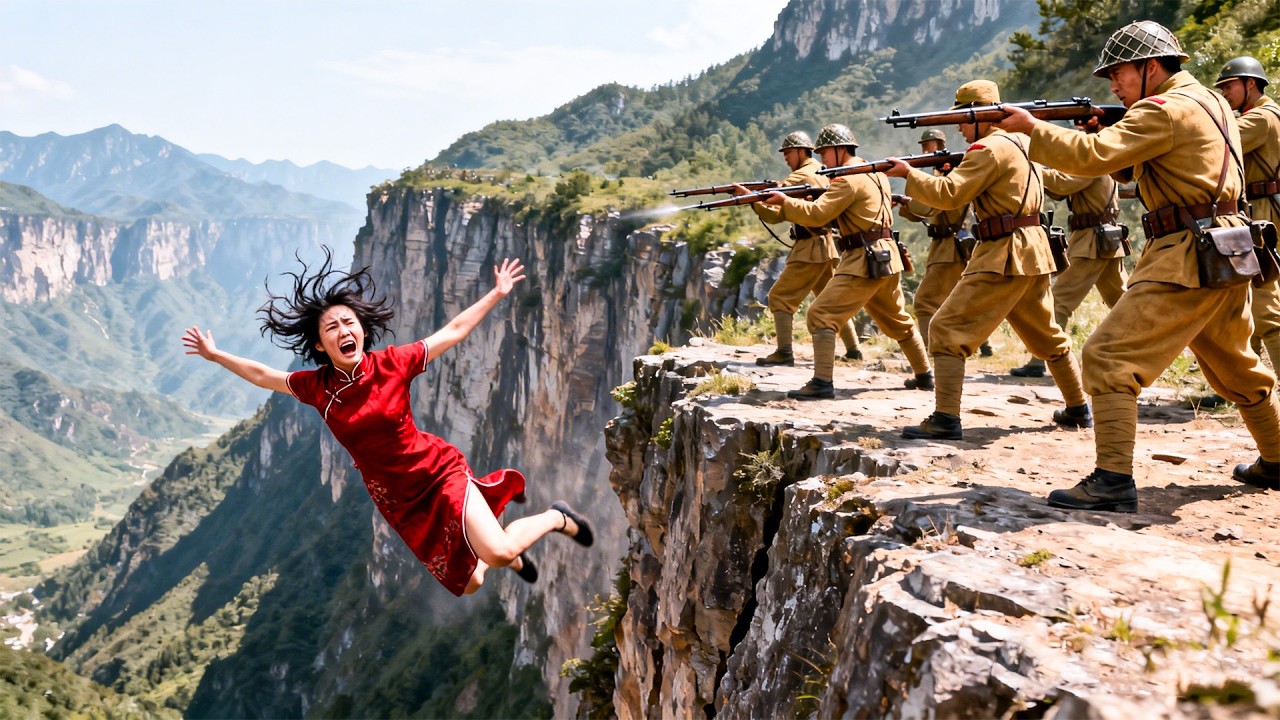 为了躲避日军追杀，美女竟跳下悬崖！#action #drama #war #kungfu ⚔️ 抗日 | 战争 | Kung Fu