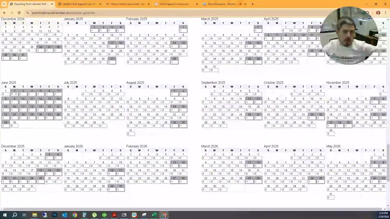 Parenting Time Calendar Tool Demo