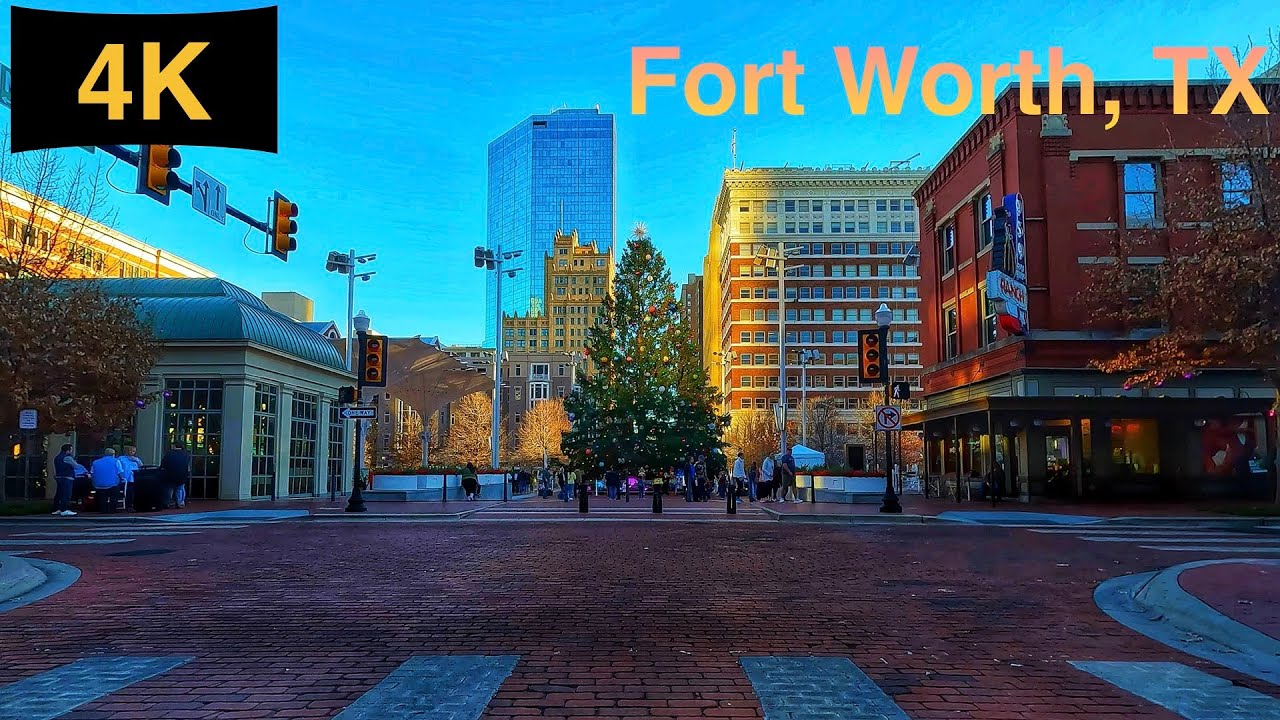 Downtown Fort Worth, TX Driving Tour in Holiday Season 2023.