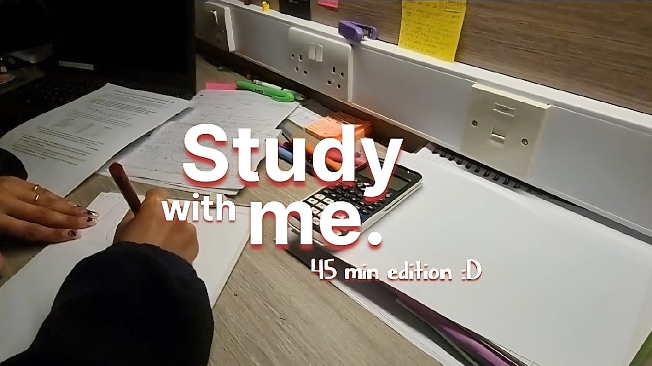 STUDY WITH ME 45 min | background noise | no music | no breaks
