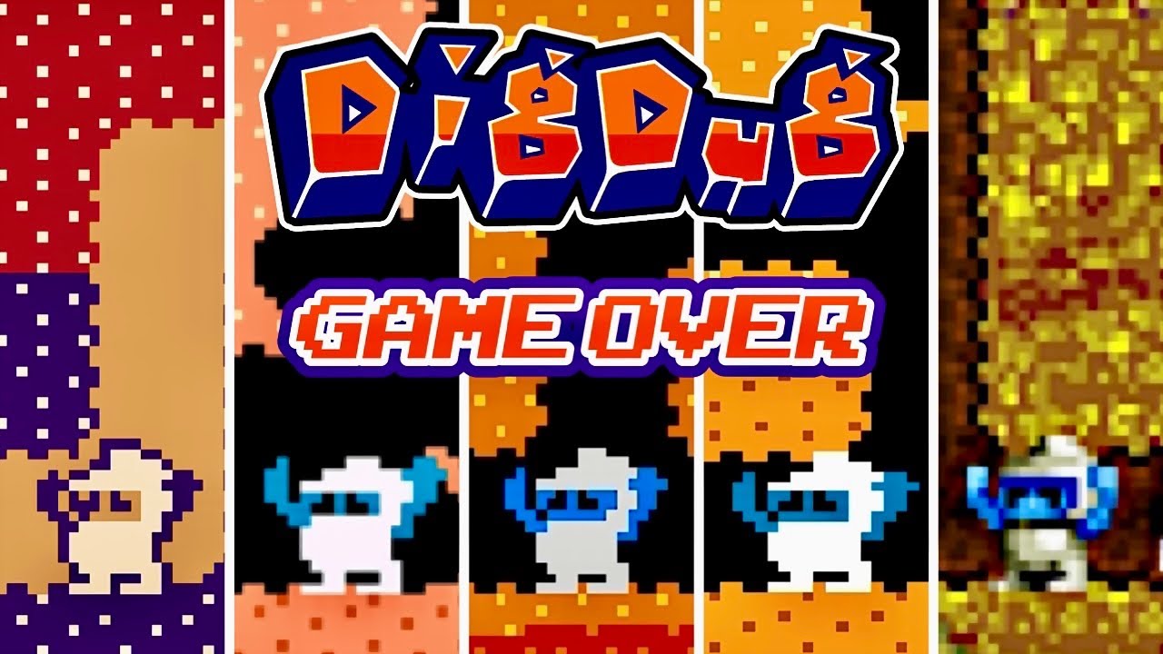 Dig Dug GAME OVER screens