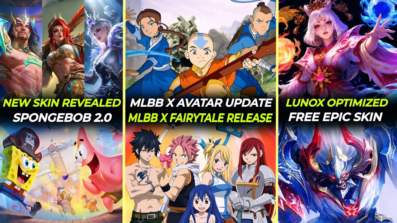 MLBB x Сказка | MLBB x Аватар | Губка Боб 2.0 | Оптимизированная Lunox | БЕСПЛАТНЫЙ эпический ски...