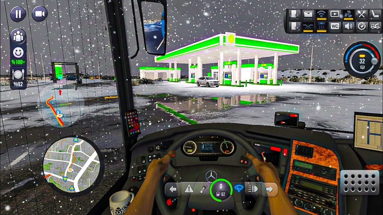 Bus Simulator Ultimate ❄️ | Extreme Heavy Snow Driving Mercedes-Benz Bus on USA Highway🚍🔥 #ahtplayz