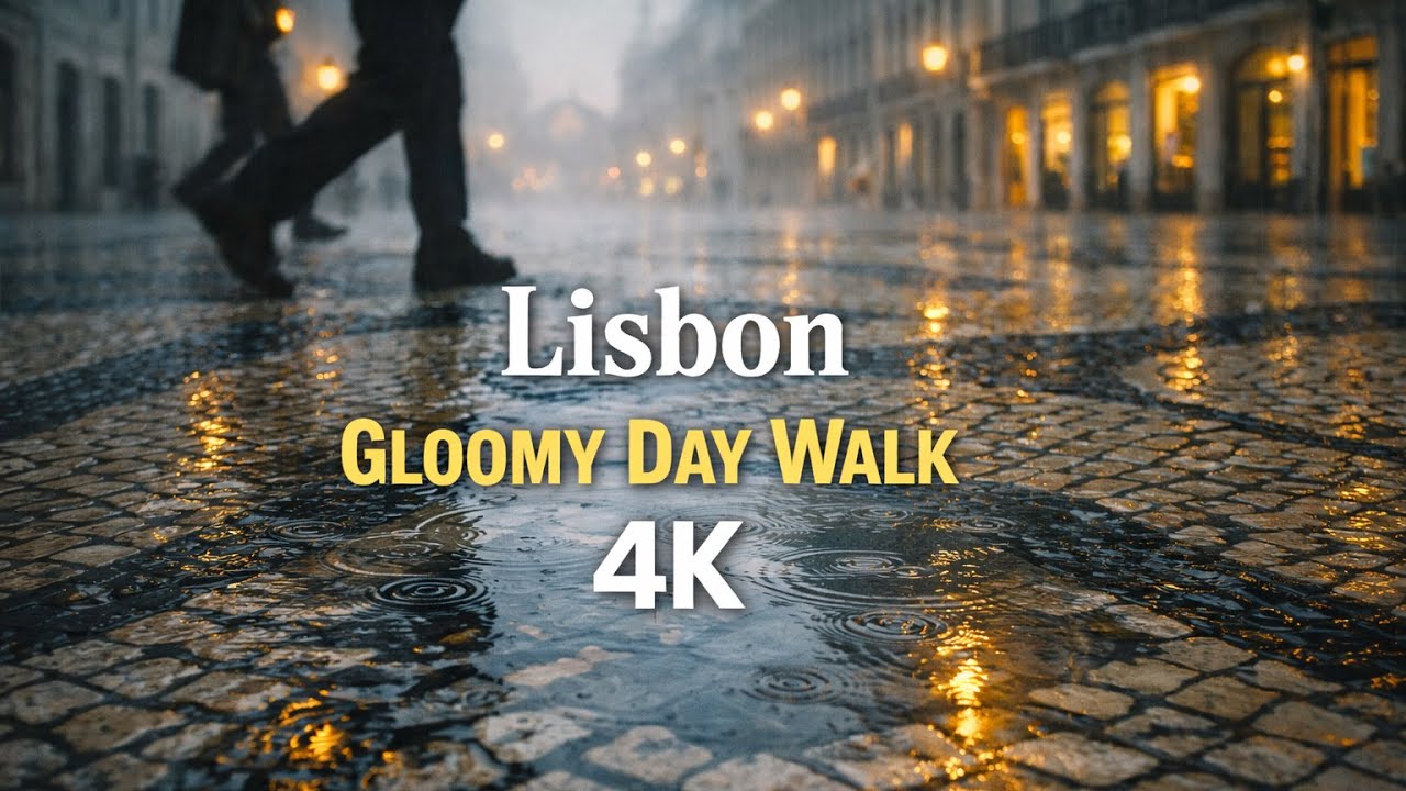 Lisbon Walking Tour 4K – Overcast Light, Quiet Streets & Immersive No Commentary