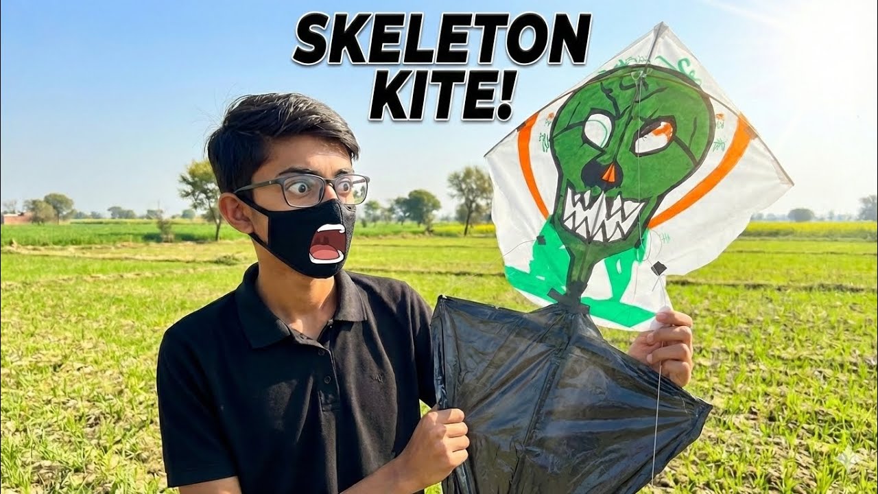 Flying Home Made Skeleton💀 Kite 