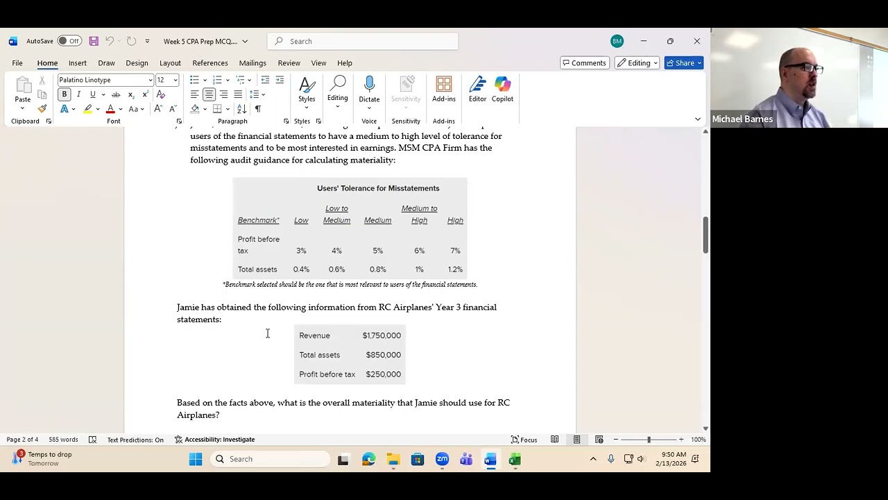ACCT 615 (Spring 2026) - CPA Prep 4