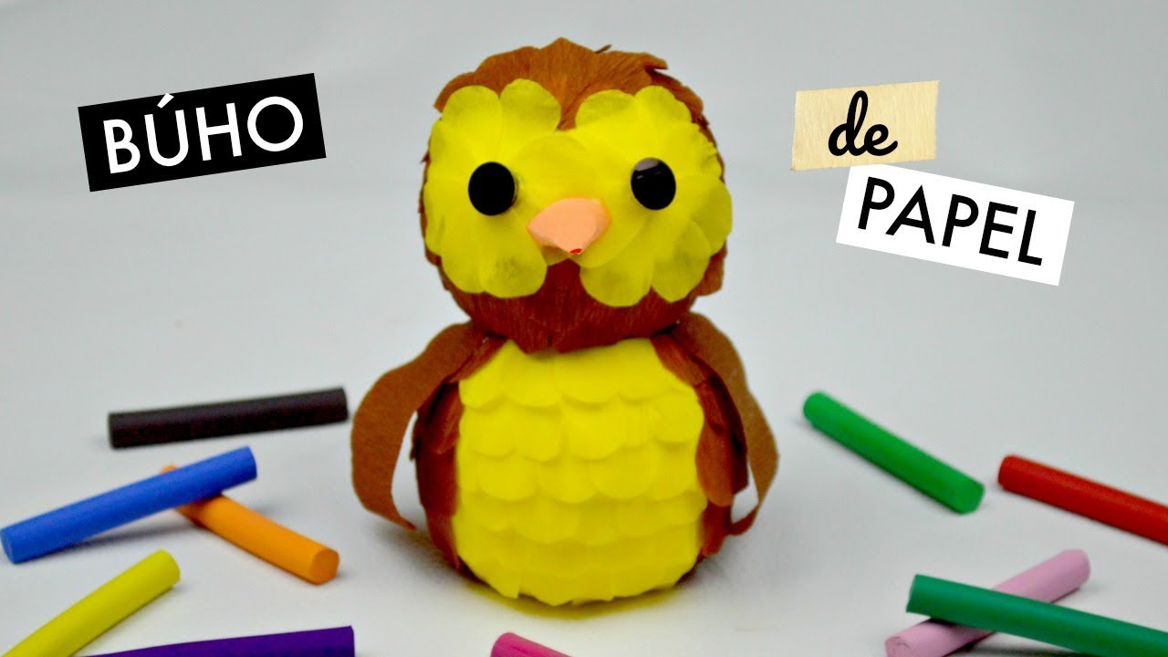 Búho de Papel Crepe
