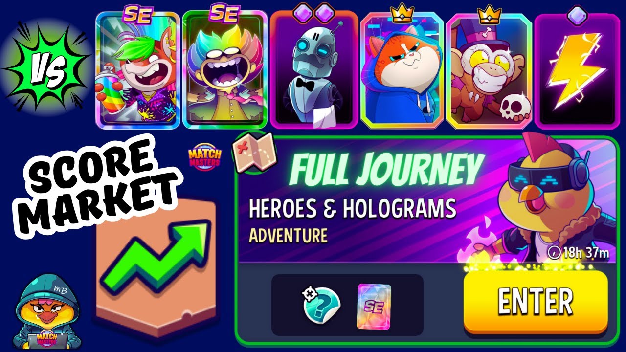 FULL Adventure Heroes & Holograms! Score Market + Blow’Em Up + Triple Sprint | Match Masters