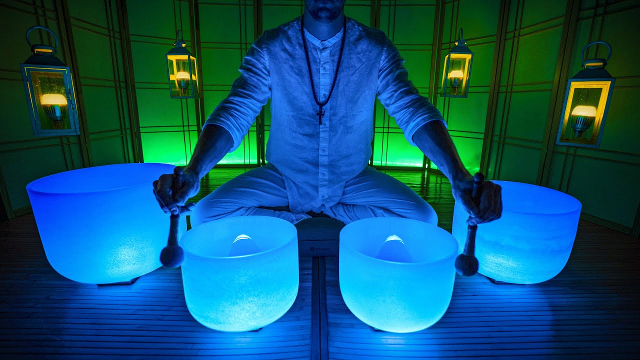 **DEEP SLEEP SOUND BATH** Insomnia Relief | Crystal Singing Bowls