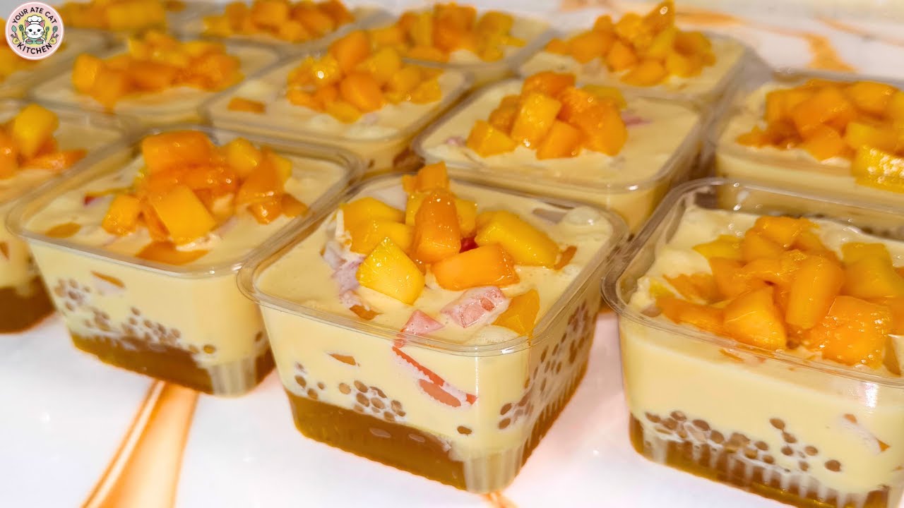 Mango Gulaman Salad with Sago | Your Ate Cat Kitchen