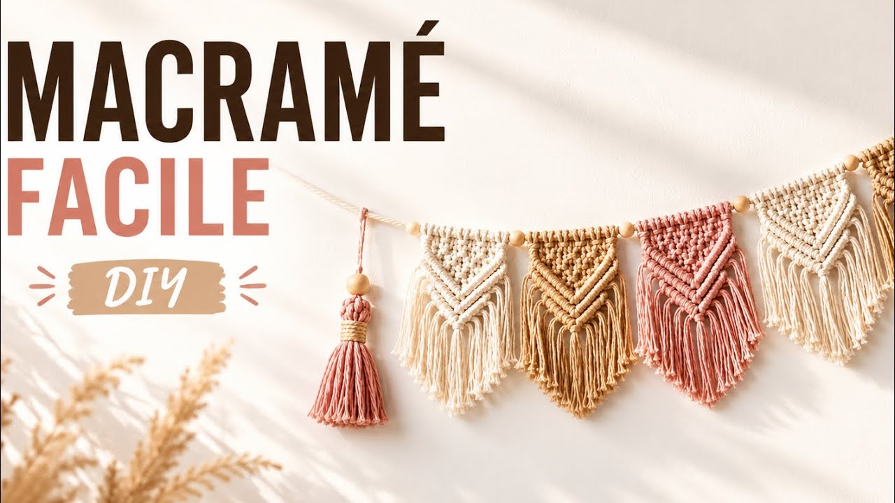 Guirlande en macramé bohème : Tutoriel simple pour débutants