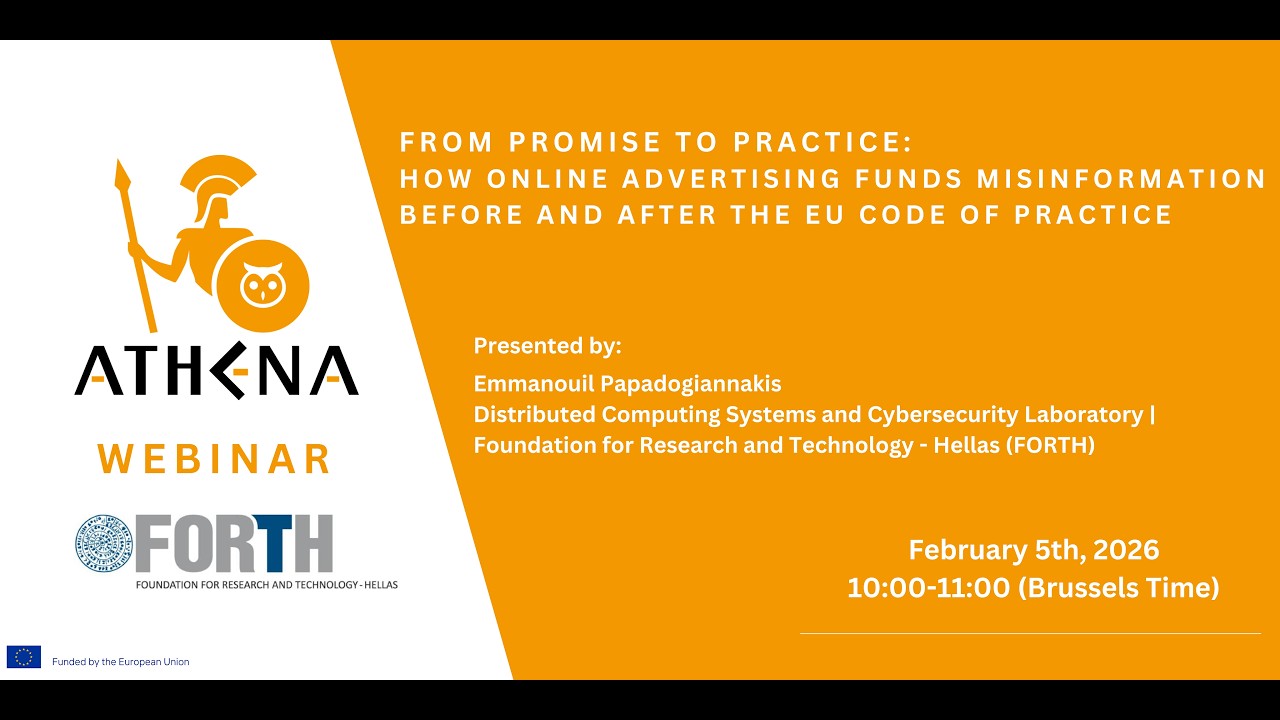 ATHENA Webinar From Promise to Practice How Online Advertising Funds Misinformation Before and After