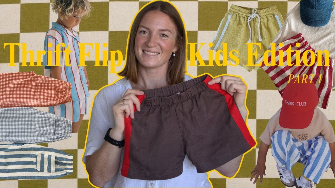 I thrifted clothing and sewed a cute handmade wardrobe for my kids.