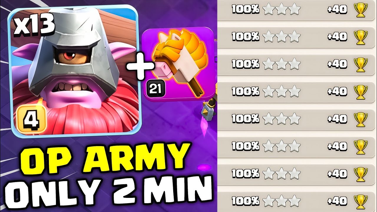 TH18 OP Stick Horse + Spiky Ball Throwers Attack Strategy🔥| Easy 3 Star Rank Battle with Stick Horse