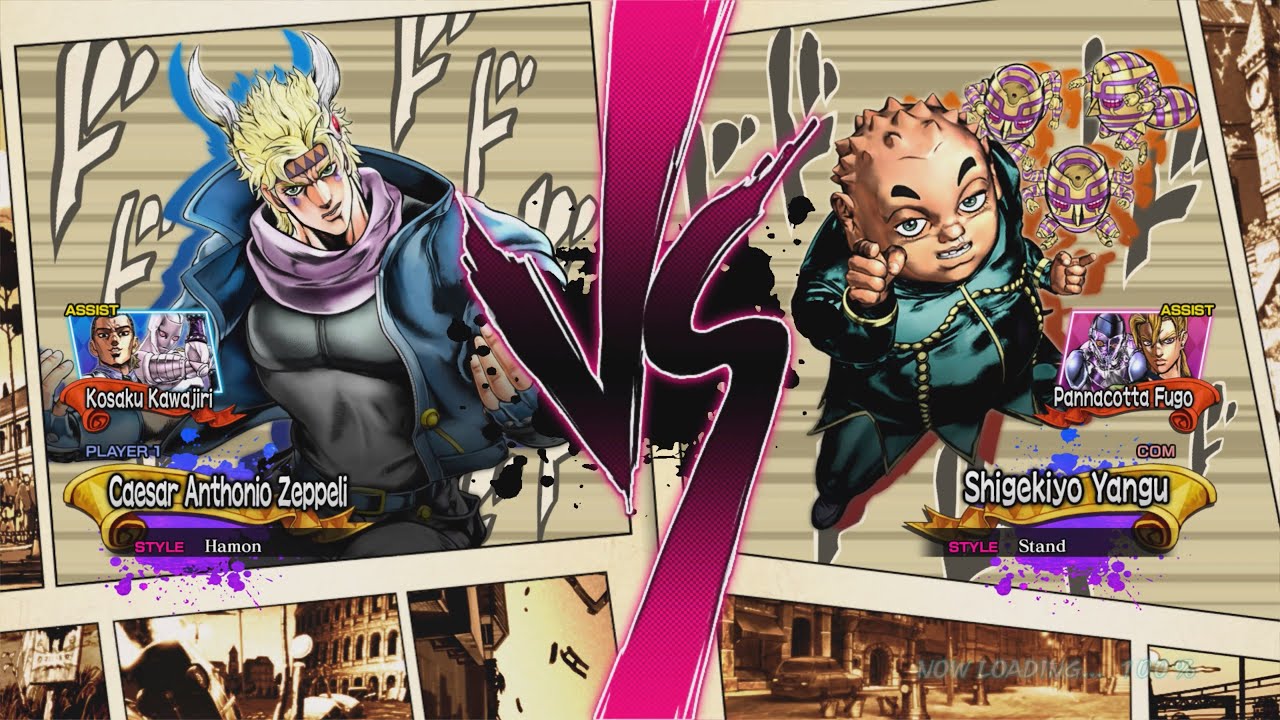 CAESAR ANTHONIO ZEPPELI vs SHIGEKIYO YANGU - JoJo's Bizarre Adventure All Star Battle 2013
