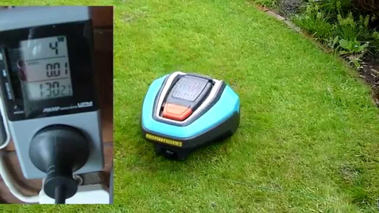 Gardena R40Li Zeitraffer, Detailaufnahmen, Stromverbrauch, Engstelle,Lautstärke