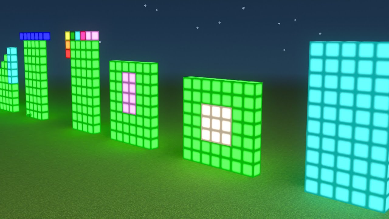 Numberblocks Learn to Count Math Song For Kids 1 to 50 Minecraft Glowing NUMBERBLOCKS