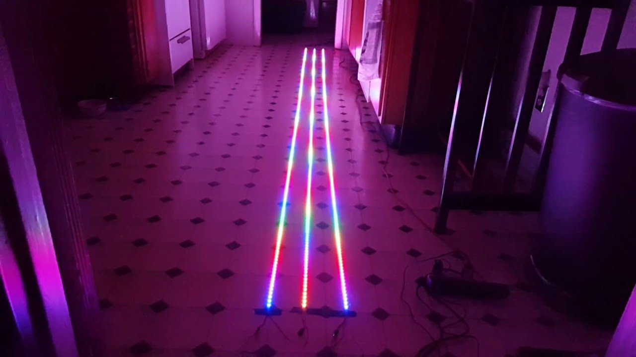 3 WS2812 LED strips .