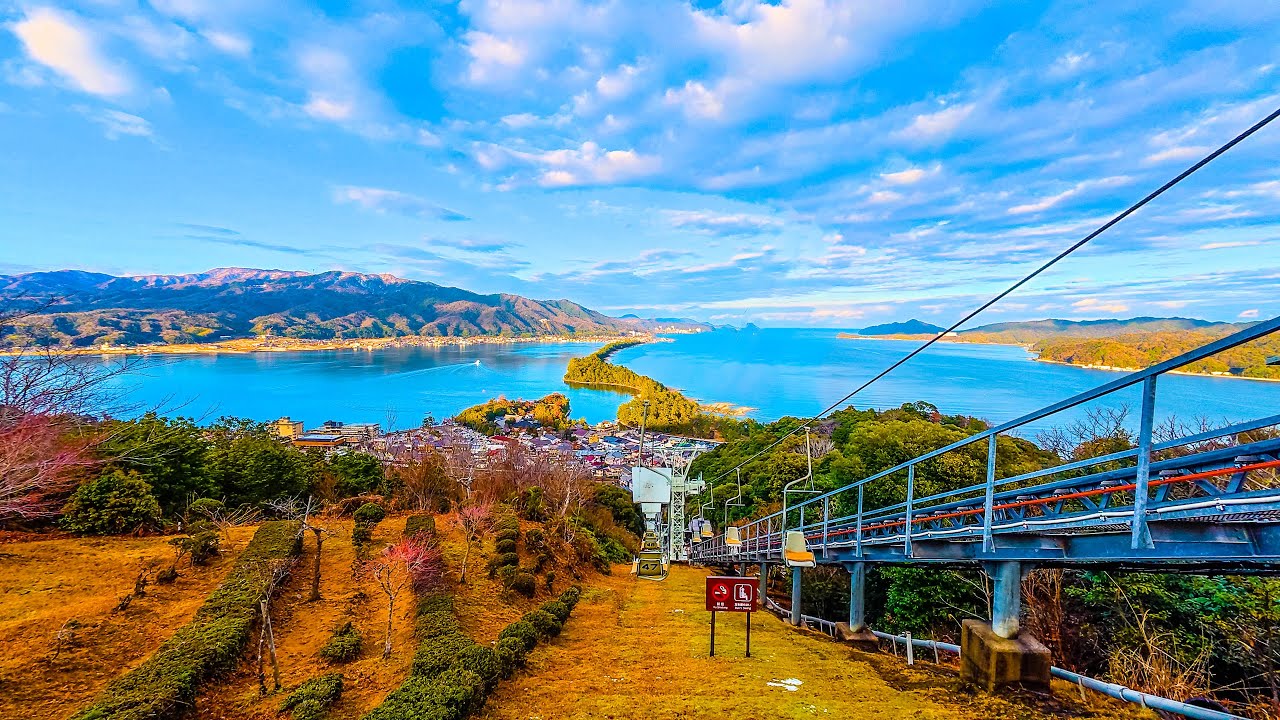🚡Over Japan's Scenic Sandbar | Amanohashidate Chairlift Ride in 4K