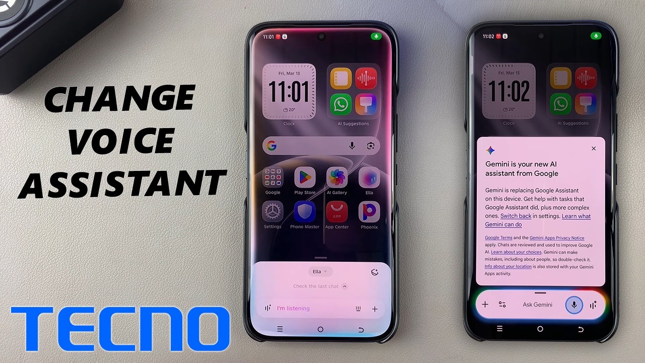Как изменить цифрового помощника по умолчанию на телефоне TECNO