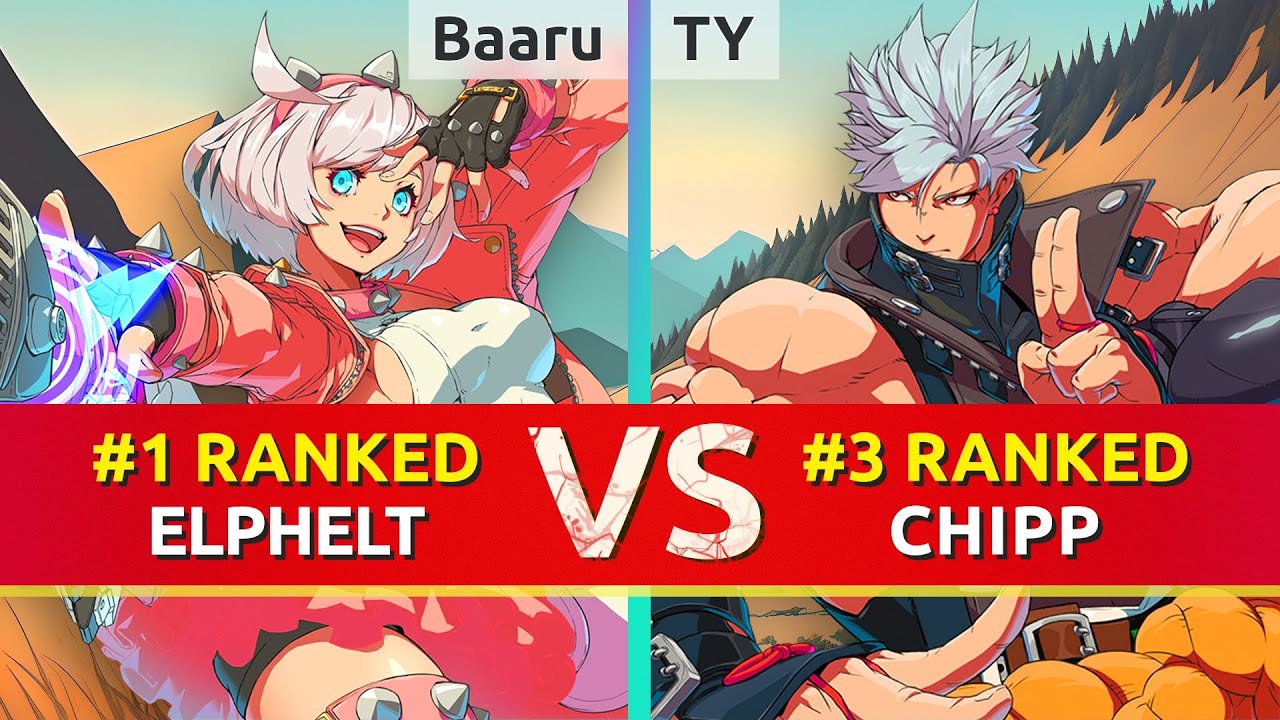 GGST ▰ Baaru (#1 Ranked Elphelt) vs TY (#3 Ranked Chipp). High Level Gameplay