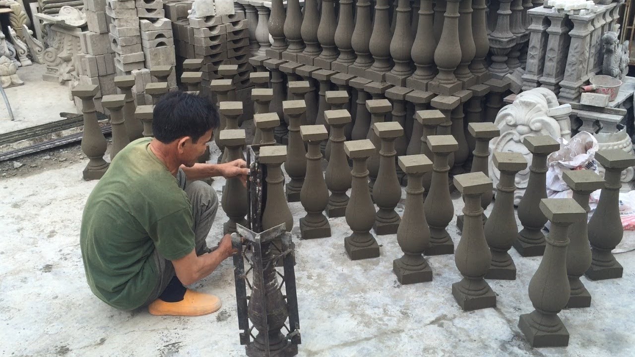 Process Production And Installing A Precast Concrete Balustrade - Construction Railing Easy