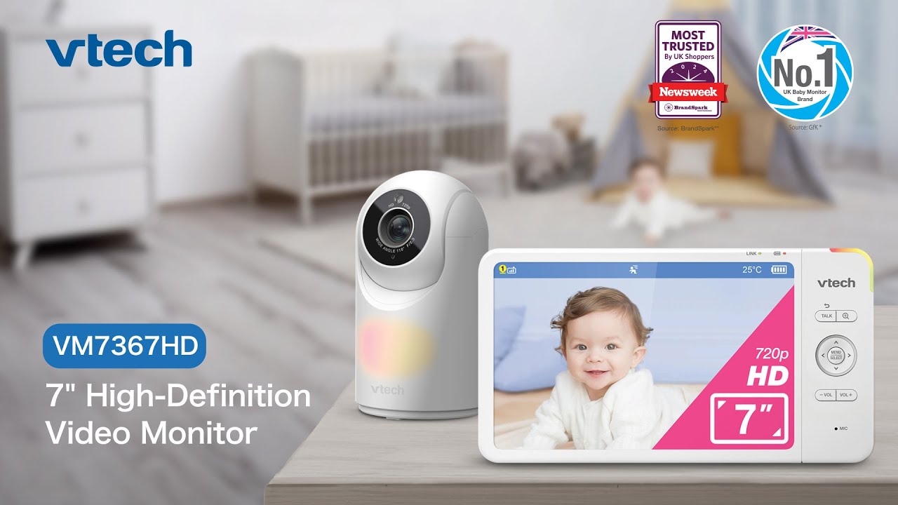 VM7367HD VTech 7-inch video baby monitor with pan, tilt and zoom