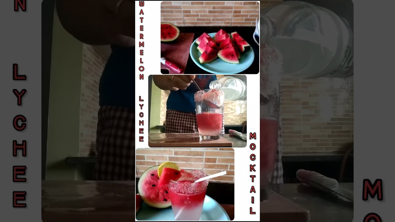 Watermelon Lychee Mocktail 🍹#youtubechannel  #subscribe #likes #bhfyp #mocktail #summerdrink #summer