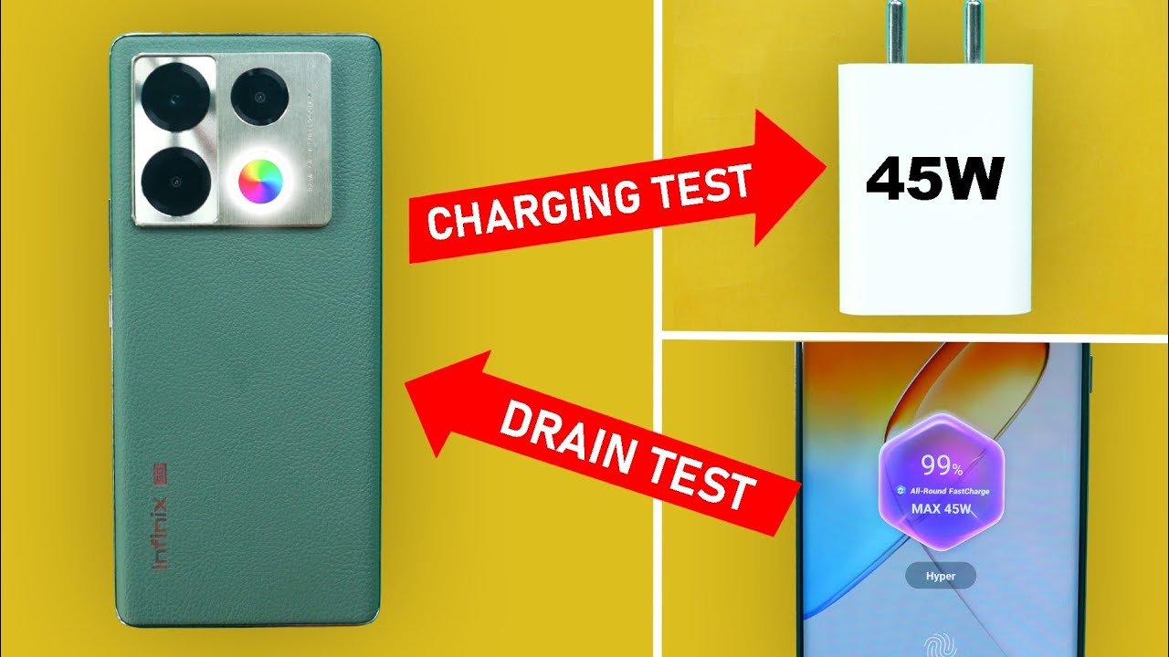 infinix Note 40 Pro Battery Drain Test 100% to 0% || infinix Note 40 Pro Charging Test 0% to 100%