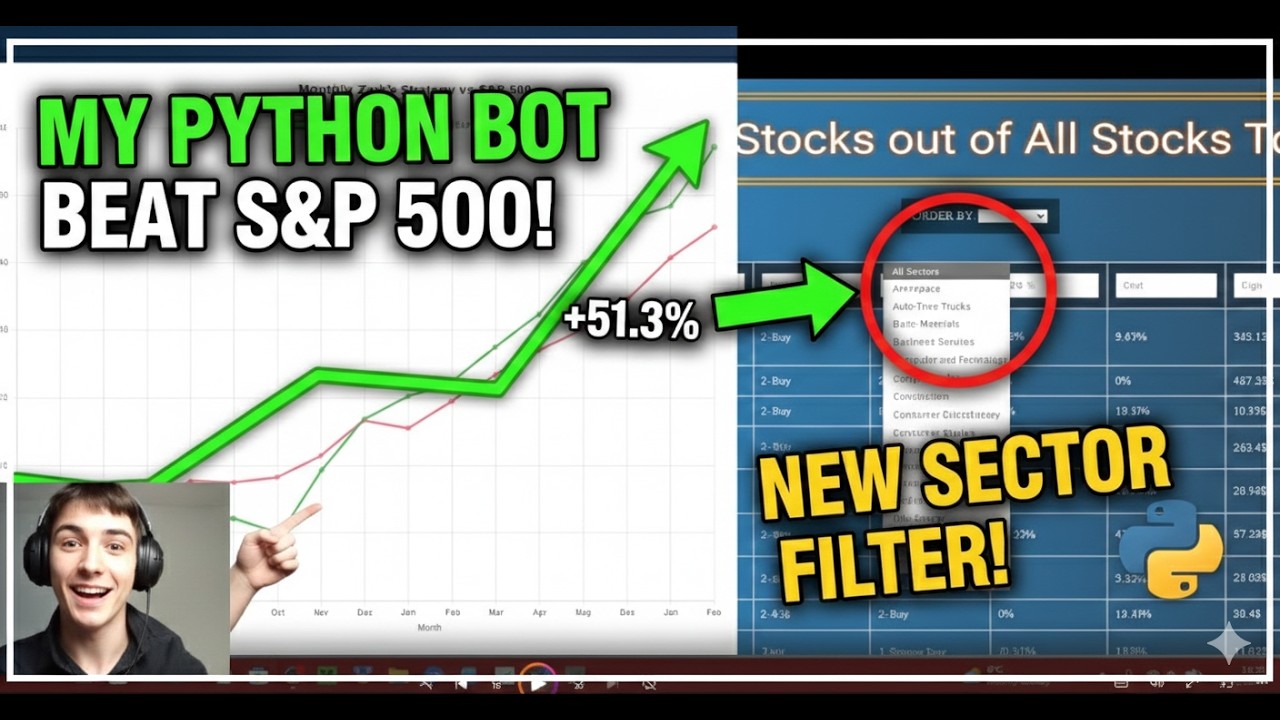 My Python Bot Beat the S&P 500 AGAIN (3 Months in a Row) — Plus New Sector Filter Feature