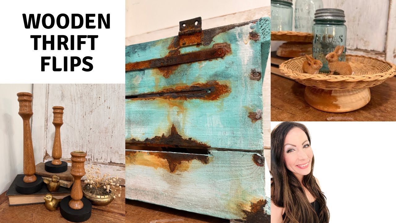 Wood Thrift Flips | Upcycled Wood Projects | Summer 2023 DIY Decor  | Rusty Paint Finish