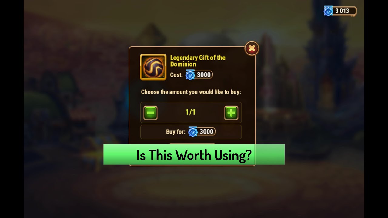 Hero Wars — Using Legendary Gift of the Dominion From Clash of Worlds on Aiden
