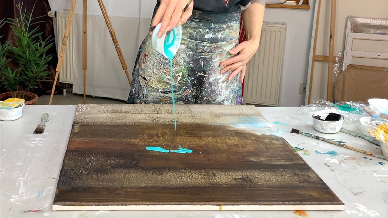 WOW! Beste Texture ! Abstrakte Acrylmatechniken - Schichtungen - Leinwand