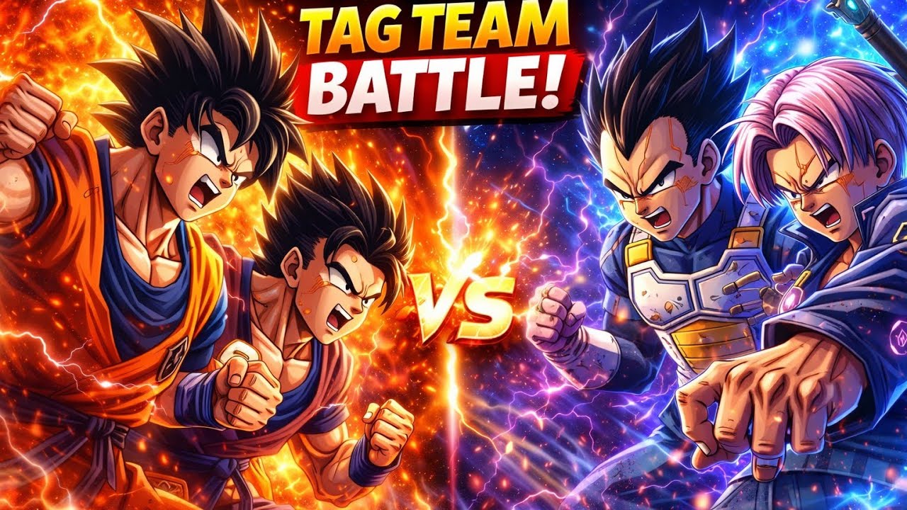 GOKU & GOHAN VS VEGETA & TRUNKS! ULTIMATE TAG BATTLE🔥