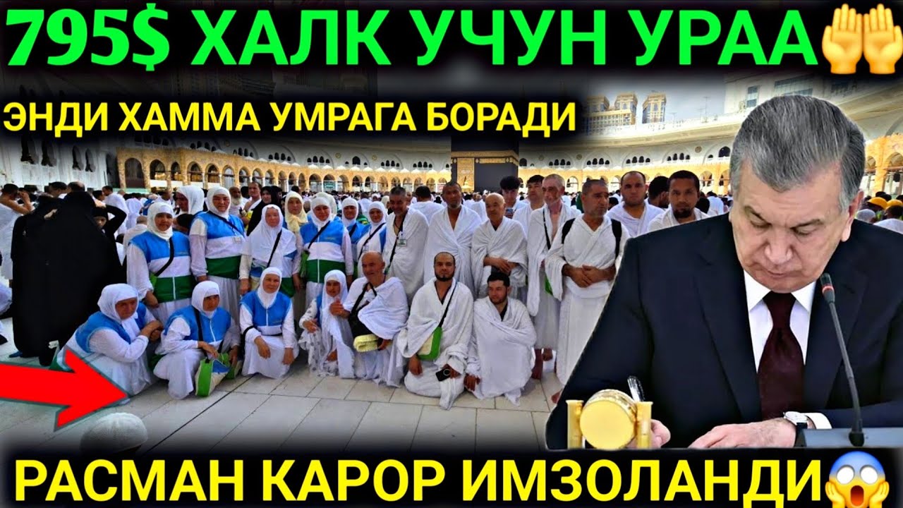31-ЯНВАР РАСМАН ТАСДИКЛАНДИ 795$ ХАЛ УЧУН УМРАГА БОРИШ АРЗОНЛАБ КЕТДИ УМРА ЗИЁРАТИ НАРХЛАРИ 2026