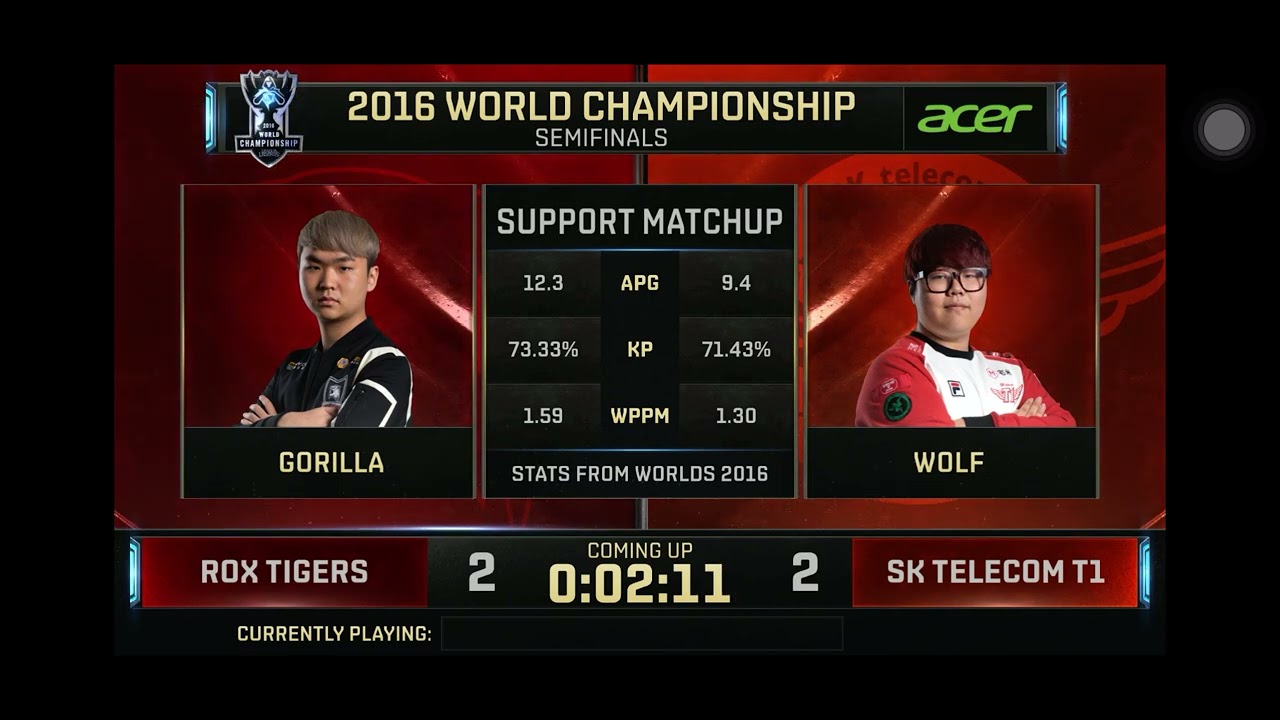 2016 World championship semifinals ROX Tiger vs. SK telecom T1 G5 Silver scrapes