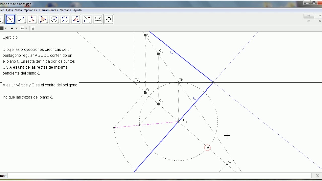 Ejercicio 1 de Rebatimiento de Planos