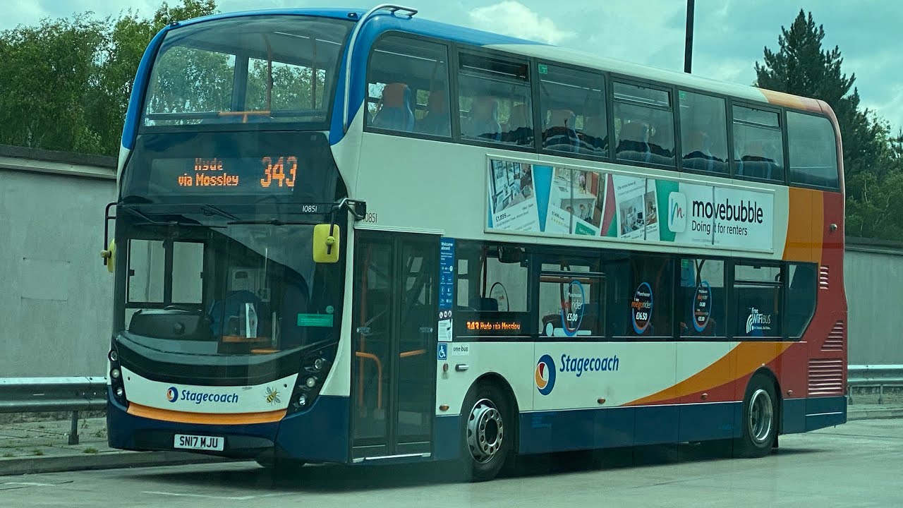 Full route 343 Hyde-Oldham via saddleworth moor stagecoach Manchester