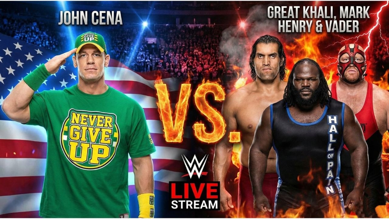 John Cena vs Khali, Mark Henry & Vader💥1-on-3 Handicap |WWE 2K25 #verticallive #wwe2k25 #shorts