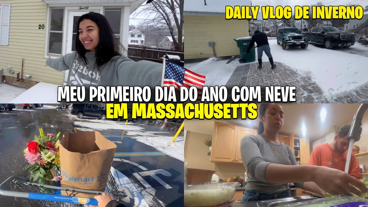 COMO É UM DIA DE INVERNO COM NEVE NOS EUA ❄️ | MASSACHUSETTS