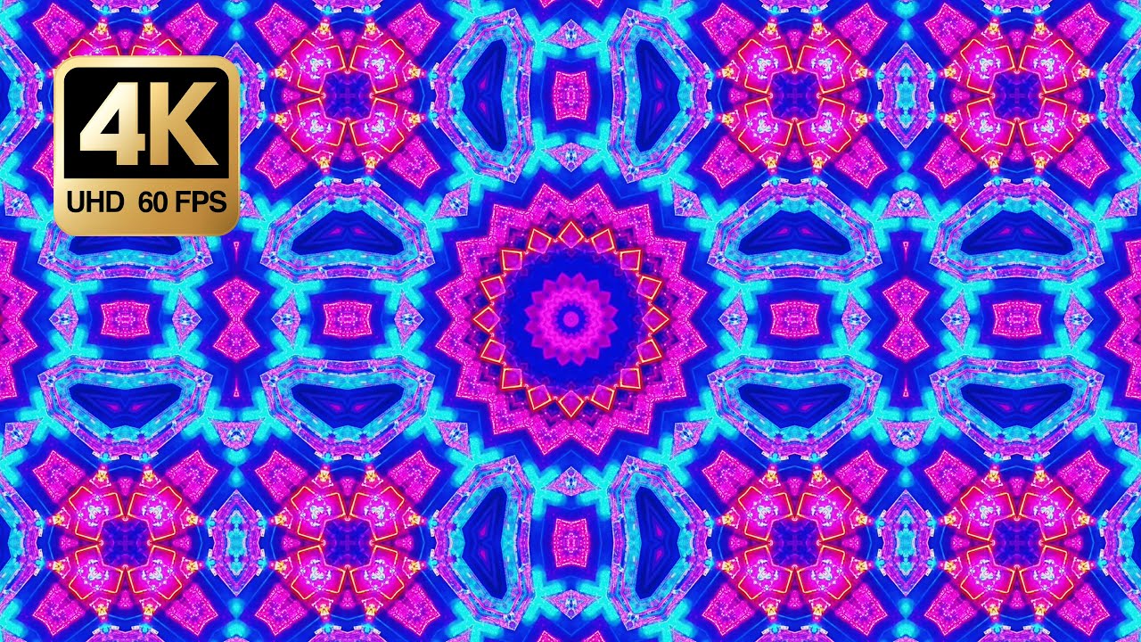 Neon Kaleidoscope Loop — 4K 60FPS • Seamless Ambient Background (No Music, 3H)
