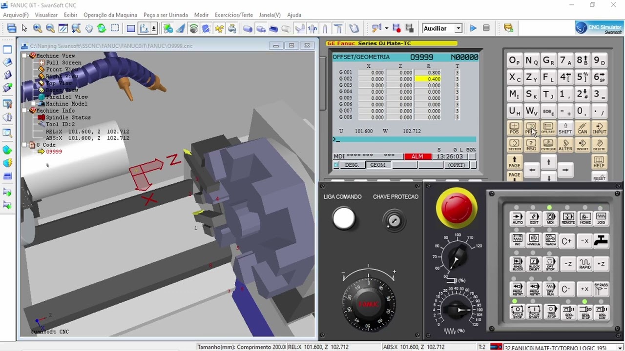 Torno CNC_Simulador (aula_4 - Preset de Ferramenta)