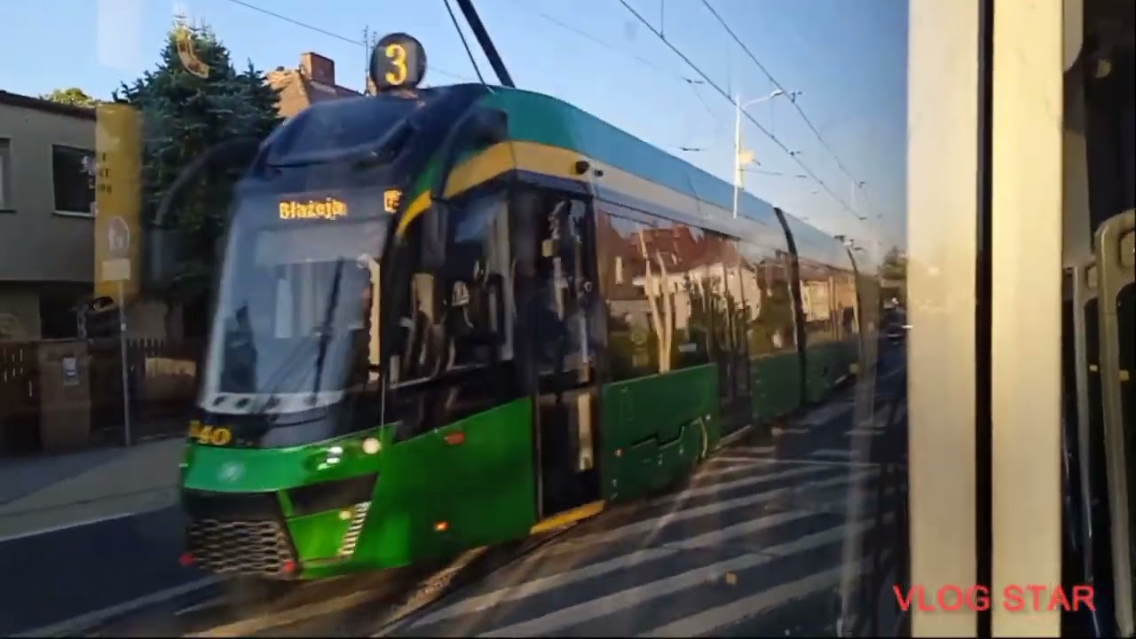 Linia 3 Błażeja Górczyn PKM wrzesień 22 kontrola biletów. Tramwaj na Naramowice.